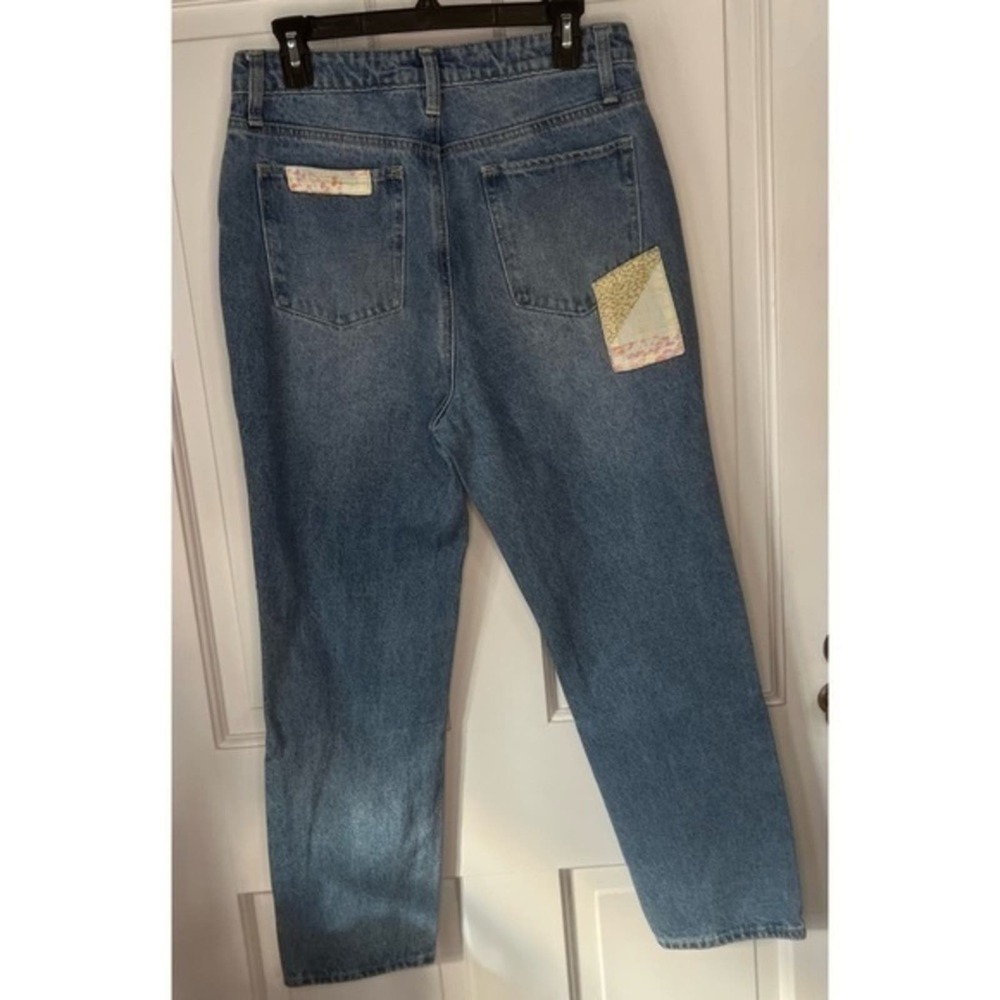 BP. Quilt Patchwork Tapered High Rise Denim Blue Jeans Size 29 NWT - Picture 4 of 7